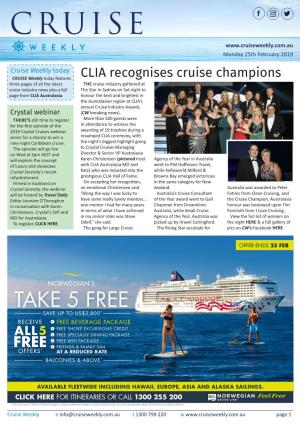 CLIA Recognises Cruise Champions