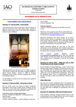 Lichfield & District Organists' Association