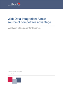 Web Data Integration: a New Source of Competitive Advantage