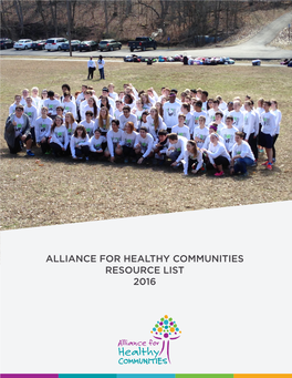 Alliance for Healthy Communities Resource List 2016 Table of Contents