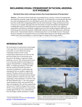 Reclaiming Visual Stewardship in Tucson, Arizona: Is It Possible?