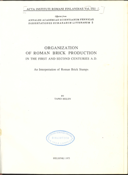 Organization of Roman Brick Production in the First and Second Centuries A