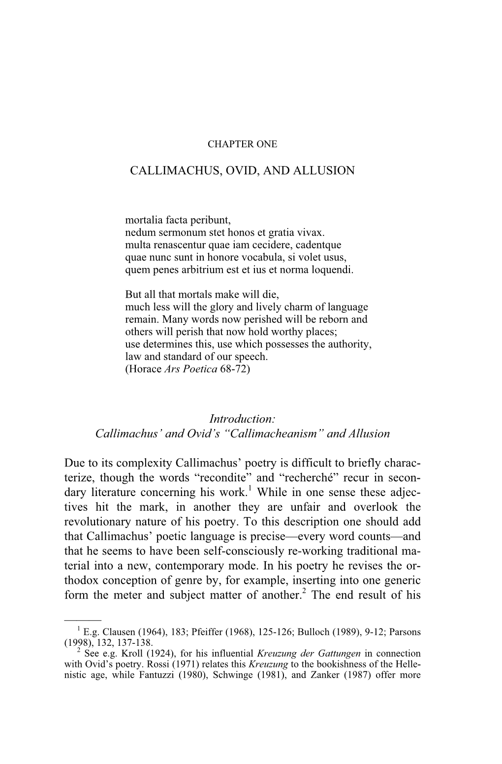 Callimachus' and Ovid's