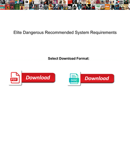 Elite Dangerous Recommended System Requirements