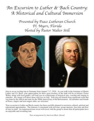 An Excursion to Luther & Bach Country: a Historical and Cultural Immersion