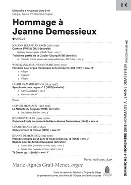 Hommage À Jeanne Demessieux ● ORGUE ] 07 JOHANN SEBASTIAN BACH (1685-1750) Cantate BWV 29 (1731) (Extrait) : Sinfonia (Transcription D’André Isoir) > Env