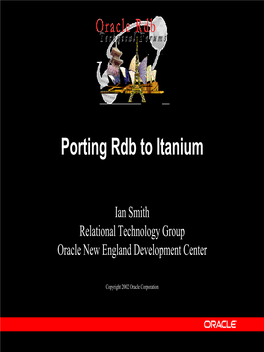 Porting Rdb to Itanium