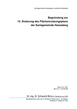 Begr. 12. Änderung FNP Heeseberg