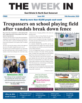 Trespassers on School Playing Field After Vandals Break Down Fence