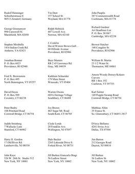 List of Sculptors 2008 Mailing Labels
