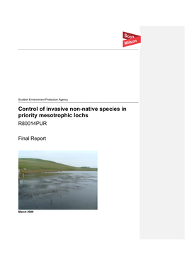 Control of Invasive Non-Native Species in Priority Mesotrophic Lochs R80014PUR