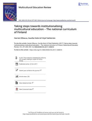 Taking Steps Towards Institutionalising Multicultural Education – the National Curriculum of Finland