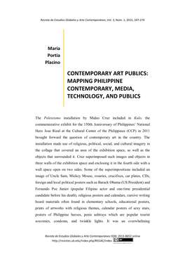 Contemporary Art Publics: Mapping Philippine Contemporary, Media, Technology, and Publics