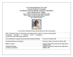 Coordinator, Internal Quality Assurance Cell (IQAC)
