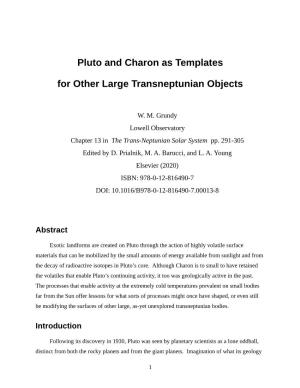 Pluto and Charon As Templates for Other Large Transneptunian Objects