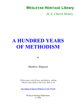 A Hundred Years of Methodism
