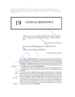 19 Lexical Semantics