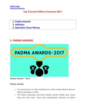 1. Padma Awards 2