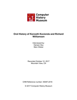 Oral History of Kenneth Kocienda and Richard Williamson