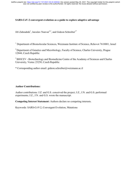 SARS-Cov-2 Convergent Evolution As a Guide to Explore Adaptive Advantage