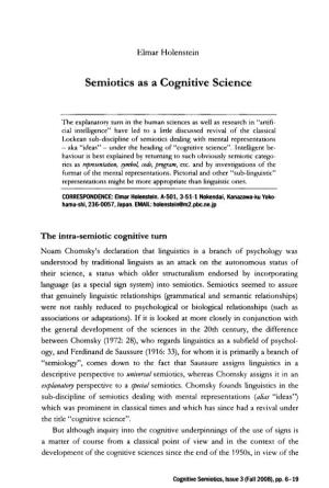 Semiotics As a Cognitive Science