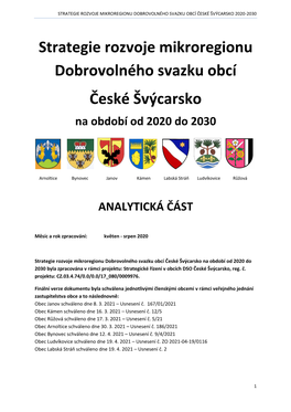 Strategie Rozvoje Mikroregionu Dobrovolného Svazku Obcí České Švýcarsko 2020-2030