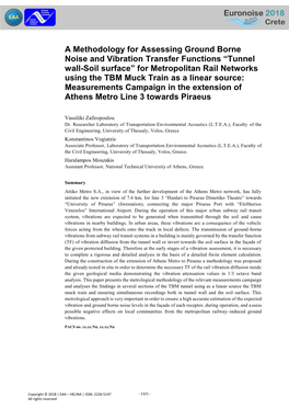 A Methodology for Assessing Ground Borne Noise And