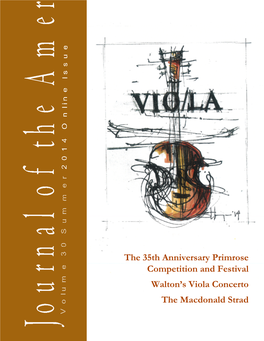 Journal of the American Viola Society Volume 30 Online, Summer 2014