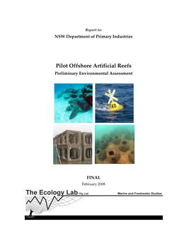Pilot Offshore Artificial Reefs Preliminary Environmental Assessment