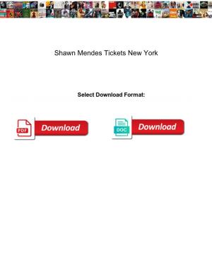 Shawn Mendes Tickets New York