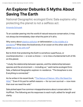 An Explorer Debunks 5 Myths About Saving the Earth | Huffpost