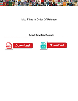 Mcu Films in Order of Release