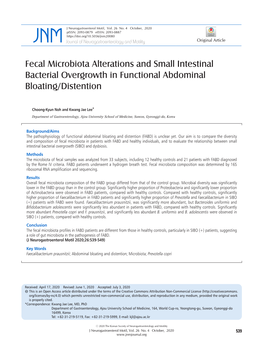 Fecal Microbiota Alterations and Small Intestinal Bacterial Overgrowth in Functional Abdominal Bloating/Distention