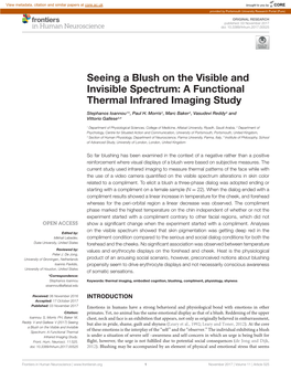 Seeing a Blush on the Visible and Invisible Spectrum: a Functional Thermal Infrared Imaging Study