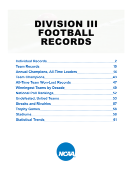 Division Iii Football Records