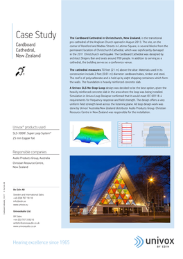 Case Study the Cardboard Cathedral in Christchurch, New Zealand, Is the Transitional Pro‑Cathedral of the Anglican Church Opened in August 2013