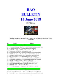 RAO BULLETIN 15 June 2018 PDF Edition