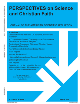 PERSPECTIVES on Science and Christian Faith