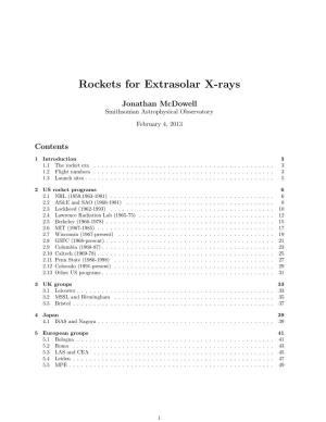 Rockets for Extrasolar X-Rays
