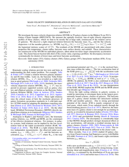 Arxiv:2010.00992V2 [Astro-Ph.GA] 9 Feb 2021