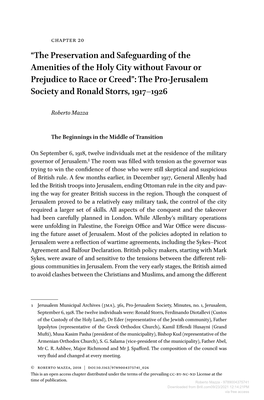 The Pro-Jerusalem Society and Ronald Storrs, 1917–1926