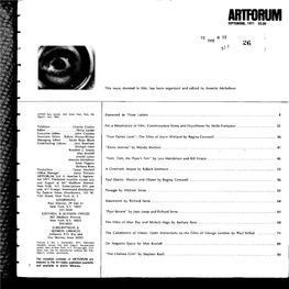 Artforum: "Special Film Issue"