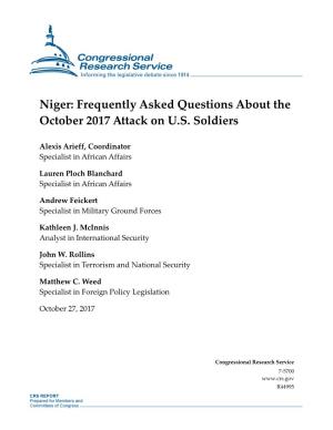 Niger: Frequently Asked Questions About the October 2017 Attack on U.S