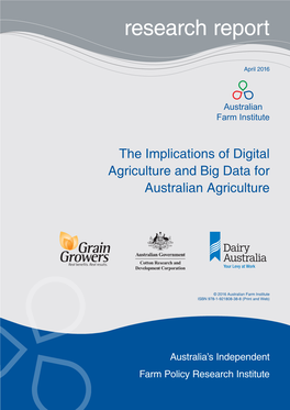 The Implications of Digital Agriculture and Big Data for Australian Agriculture