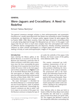 Were-Jaguars and Crocodilians: a Need to Redefine