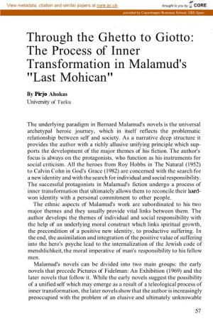 The Process of Inner Transformation in Malamud's "Last Mohican"