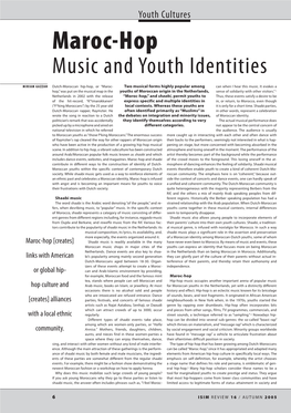 Maroc-Hop Music and Youth Identities