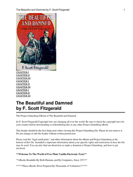 The Beautiful and Damned by F. Scott Fitzgerald 1