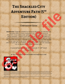The Shackled City Adventure Path (5Th Edition)