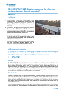 Situation Concerning the Influx from the Central African Republic to the DRC